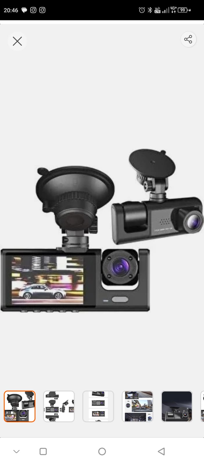 2 Kameralı Mini Araç Kamerası