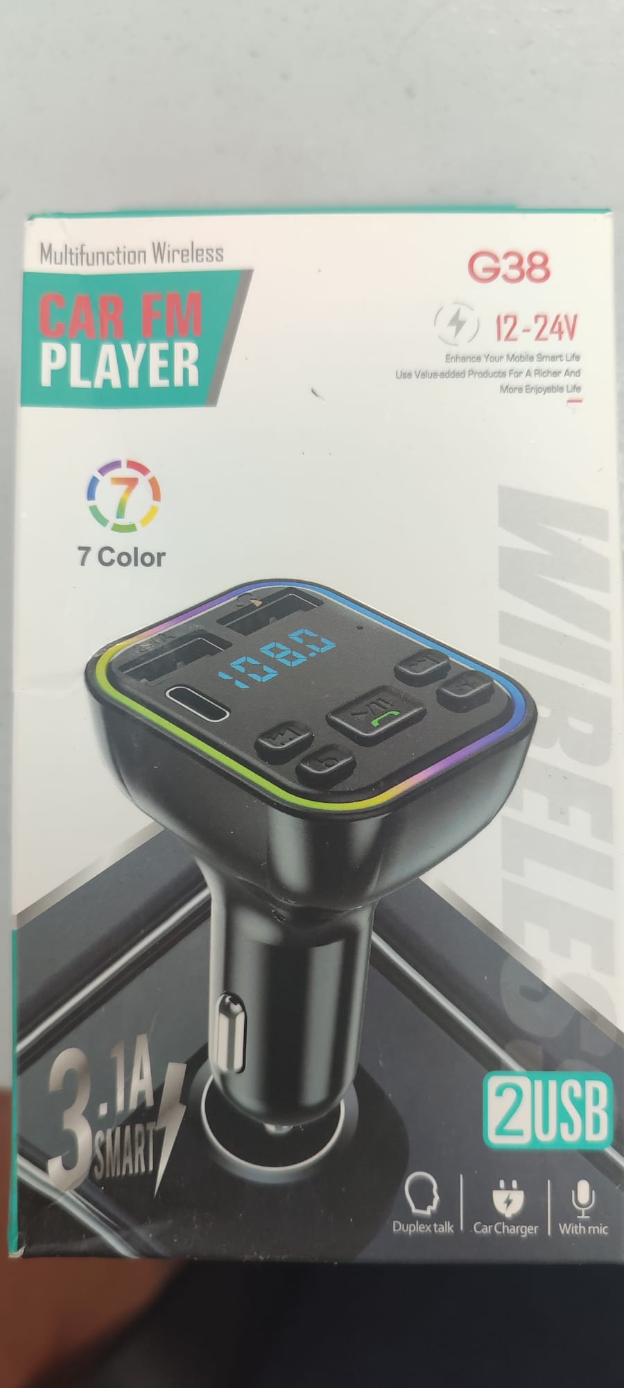 G38 Araç FM Transmitter Bluetooth Araç Kiti